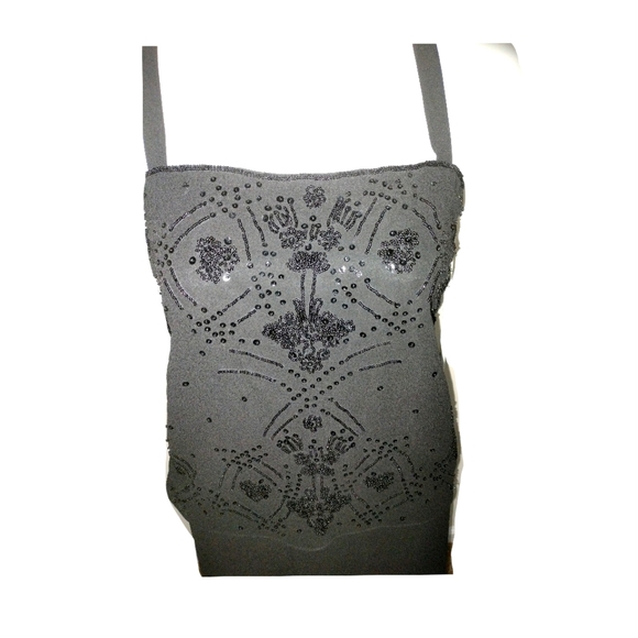 Black pant set with beaded top - Picture 3 of 5